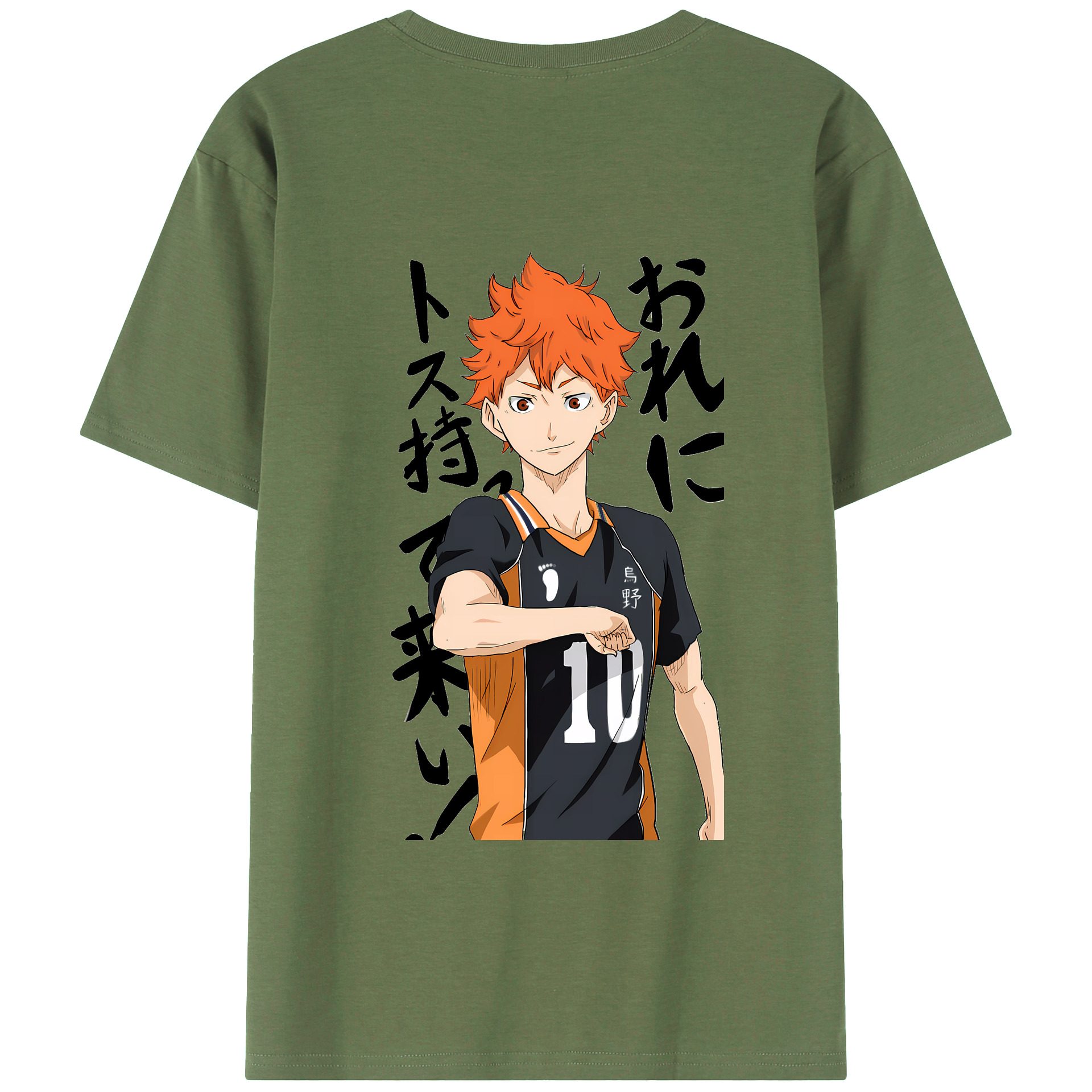 （画像用） ハイキュー!! Haikyu!! 綿100％ メンズ半袖Tシャツ（バックプリント） 通気性